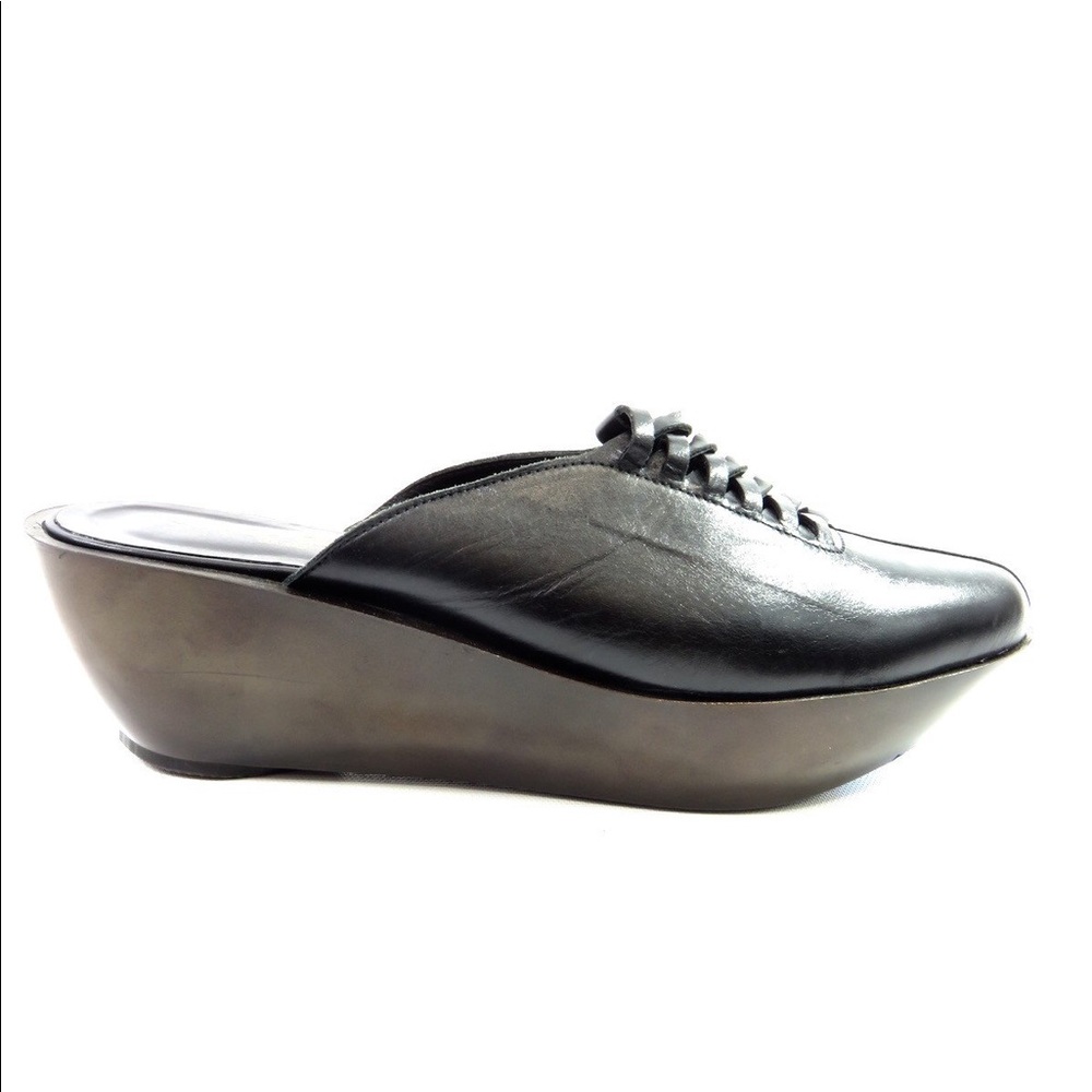Robert Clergerie Black Woven Leather Mule 6.5 New